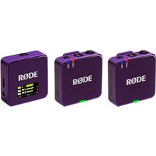 Aesco Røde Wireless Go (Gen 3) - Üçüncü Nesil, 32-Bit, Çift Vericili, Kayıt Özellikli Kablosuz Mikrofon Seti (Mor)
