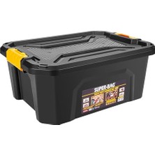 Aesco Super Bag 20 L Kapaklı Plastik Saklama Kutusu, Çok Amaçlı Depolama ve Düzenleme Kutusu, Istiflenebilir Dayanıklı Saklama Kabı, Ev Garaj Depo ve Ofis Kullanımı, ASR-4035