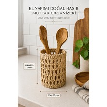 Orvessa Minimal Tasarımlı El Yapımı Hasır Sepet, Çok Amaçlı Organizer
