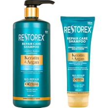 Aesco Restorex Keratin & Argan Onarıcı Saç Bakım Şampuanı 900 Mililitre, Yıpranmış ve Hasar Görmüş Saçlar