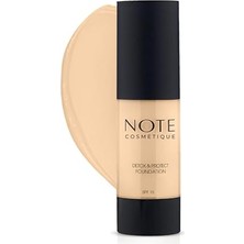 Aesco Note Cosmetics Detox & Protect 02 Natural Beige Canlandırıcı Etkili Spf 15 Kapatıcı Fondöten