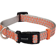 Aesco Köpek Boyun Tasması, Açık Gri Turuncu, 35-50CM