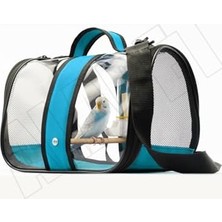 Aesco Tünekli, Suluklu Muhabbet Kuşu Taşıma Çantası (Hava Kanallı) Royal Milano-Mavi (33CMX23CMX22CM) (Mavi)