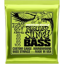 Aesco Ernie Ball Düzenli Slinky Nikel Yara Orta Ölçekli Bas Telleri, Ölçü 45-105