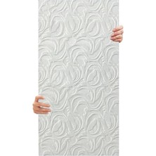 Aesco Tink 3D Kendinden Yapışkanlı Duvar Kağıdı Yeni Nesil Akustik Keçe Panel Modern Desen 52X98 cm (Beyaz, 2 Adet 1 M²)