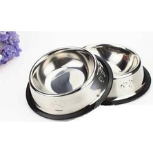 Aesco Smartizi 2 Adet Pati Desenli Kedi Köpek Çelik  Kabı 16 cm 8 Oz