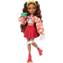 Aesco Barbie Rüya Arkadaşlar Bebek ve Aksesuarları, Eklemleri Bükülebilen, Kahverengi Saçlı, Patenci Teresa Bebek, Video Oyunu Temalı 9 Parça, JFX98