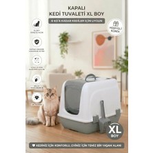 Aesco Flex Kapalı Kedi Tuvaleti – 37,5 x 50 x 40 Cm, Xl Boy, Kum Kürek Hediyeli