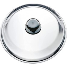 Aesco Wmf 24 cm Cam Tava Kapağı, Isıya Dayanıklı Cam, Metal Kulplu, 24 cm Tavalar Için, Bulaşık Makinesinde Yıkanabilir
