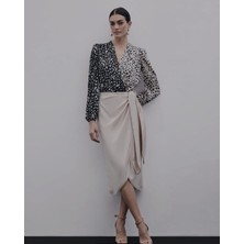 Sateen-Önden Bağlamalı Etek