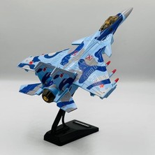 Aesco Oyuncak Model Uçak Dahili Şarjlı Buhar Atabilen Metal Kasa Işıklı Sesli Standlı Sürtmeli Savaş Uçağı + Kutulu F-16 (Lacivert)