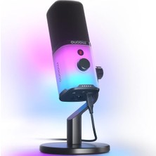 Aesco Yazılımlı Xlr/usb Oyun Mikrofonu, Akış Podcast Vokal Kaydı Için Rgb'li Dinamik Pc Mikrofonu, Sessiz Düğmeli Bilgisayar Mikrofonu, Kazanç Düğmesi, Ses Kontrolü, Masaüstü Standı PD100X