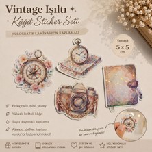 Tişört Kodu Vintage Işıltılı Kağıt Sticker Seti (Holografik Laminasyon Kaplamalı)
