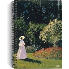 Aesco Claude Monet/woman In The Garden, 1867 | Spiralli Defter 10 | A5 | Çizgisiz | 100 Sayfa | Sanat