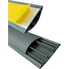 Aesco 2 Metre (2 Adet x 1 Metre) Kendinden Yapışkanlı 50X12MM Gri Balık Sırtı Kablo Kanalı (2 Metre)