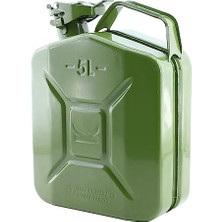 Aesco BADEM10 Metal Benzin Bidonu 5 Litre Akaryakıt Mazot Taşıma Doldurma Depolama Bidonu + Aktarma Borusu