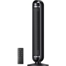 Aesco 36 Inç Kule Tipi Fan, Ev ve Yatak Odası Kullanımı, 8,5 M/s Güçlü Hava Akışı, 8 Hız Kademesi, 4 Çalışma Modu, 25 Db Sessiz Kanatsız Tasarım, 90° Salınım, 8 Saat Zamanlayıcı, LED Ekran