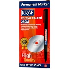 Aesco Kraf Permanent Marker Cd/dvd Kalemi 280M, Mavi, Orta Uç, Cam-Plastik-Metal Yüzeyler Için, 12'li Paket
