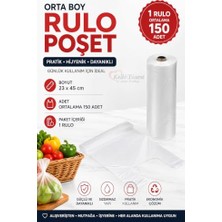 Aesco Rulo Poşet Orta Boy 1 Rulo Hışır Atlet Poşet Beyaz Market Manav Poşeti Çöp Poşeti 23X45 cm