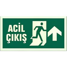 Aesco Fosforlu Fotolümen Acil Çıkış Yukarı Yön Levhası Bant Hediyeli