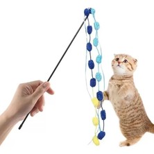 Aesco Eğlenceli Evcil Hayvan Oyuncağı Olta Kedi Oyuncağı 50 cm Sopa Kaliteli Çıngıraklı
