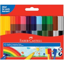 Aesco Faber-Castell Eğlenceli Jumbo Keçeli Kalem,12'li, 12 Renk