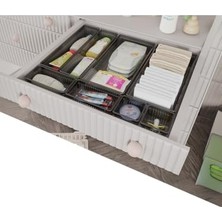Aesco Meleni Baby 8 Parça Bebek Çekmece Düzenleyici - Bebek Organizer - Bebek Bakım Organizer - Antrasit