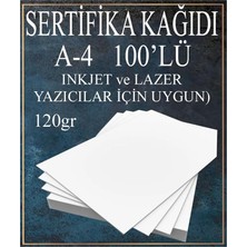 Aesco A4 Sertifika Kağıdı Kalın 100 Adet Gramajlı Fotokopi Kağıdı 120 gr Tüm Yazıcılara Uyumlu 21X29.7 cm Kalın Baskı Kağıdı
