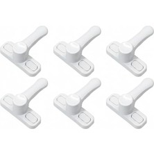 Aesco Orret Home 6 Adet Kapı ve Pencere Emniyet Kilidi – 360° Dönebilir Pvc Güvenlik Mandalı, Hırsızlık Engelleyici ve Çocuk Güvenliği Kilidi, Çekmeli Pratik Kilit Seti