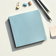 Aesco Fark Tanıtım Defter, Çizgisiz Not Defteri – Pu Deri Not Defteri – 16,5X16,5 Cm, 96 Yaprak (192 Sayfa), 90 gr Ivory Kağıt, Esnek Kapak, Ofis ve Kırtasiye (Buz Mavi)