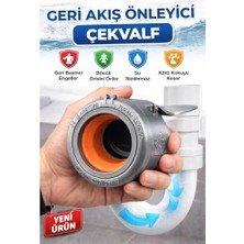 Aesco Lavabo Koku Giderici Çek Valfli Gider Adaptörü Ø50 – Evye Gideri Için Koku ve Böcek Önleyici Conta Sistemli Atık Su Adaptörü