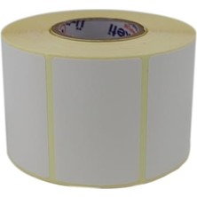 Aesco Kuşe Etiket 60MM x 40MM Ruloda 1000 Adet 40MM Kuka Çapında Baskısız Barkod Yazıcı Etiketi