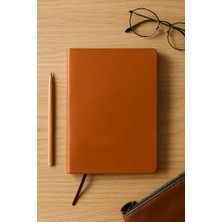 Aesco Fark Tanıtım Çizgisiz Not Defteri, Taba Termo Deri Kapaklı Defter, 128 Yaprak A5 Defter, Ofis ve Kırtasiye (14CM x 21 Cm) (Taba Kapak)