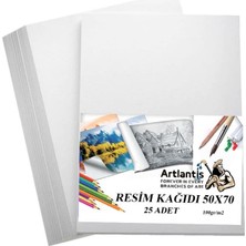 Aesco Resim Kağıdı 50X70 25 Li 100 gr 1 Paket 50 * 70 Resim Kartonu