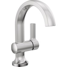 Aesco Musluk Albion Tek Delikli Banyo Bataryası, Krom Tek Kolu Banyo Bataryası, Banyo Lavabo Bataryası, Metal Push Pop-Up Drenaj Grubu, 1.2 Gpm Akış Hızı, Krom 15855LF