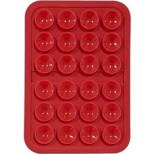 Aesco Silikon Telefon Tutucu Ped, Renkli Kare Tasarım, Otomobil ile Uyumlu Telefon Sabitleyici, Ultra Güçlü Vantuzlu (Kırmızı)