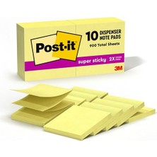 Aesco Süper Yapışkan Pop-Up Notlar, 3x3 Inç, 10 Ped, 2x Yapıştırma Gücü, Kanarya Sarı, Geri Dönüştürülebilir (R330-10SSCY)