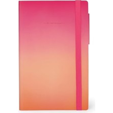 Aesco - Not Defteri Çizgili, M Beden, My Notebook Fildişi Renkli Kağıttan 90 G/m², 192 Sayfa, Yumuşak Kapak, Lastik Bantlı Kilit, Boyut 13 x 21 Cm, Golden Hour