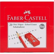 Aesco Faber-Castell Kırmızı Silgi, 20’li, Kurşun Kalem Izlerini Kolayca Silen, Yumuşak ve Dayanıklı Yapı, Doğa Dostu Tasarım