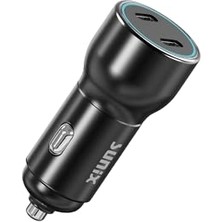 Aesco 50W Pd Çift Usb-C Çıkışlı Araç Şarj Cihazı Başlık C-500