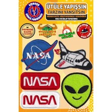 Aesco Ütü ile Yapışan Arma Yama, Nasa Uzay Seti (5 Adet) Ütüyle Yapışan Nakış Dokuma Aplike Patch