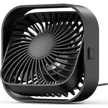 Aesco K51 Masaüstü Vantilatör 3 Kademeli 360° Döner Başlıklı USB Kablolu Soğutucu Fan Siyah