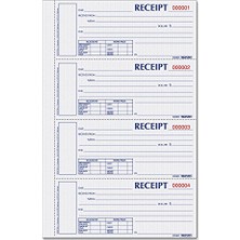 Aesco Hardcover Numbered Money Receipt Kitap, 6 – 7/8 x 2 3/4, Three-Parça, 200 FORMS