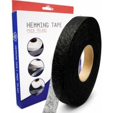 Aesco Hayal Tela 1.5 cm x 100 M - Çift Taraflı Yapışkan Tela - Şerit Tela - Örümcek Tela - Hayalet Tela - Dikiş Nakış Telası (Siyah)