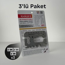 Aesco Çok Amaçlı Cep Kartı Toolcard 28 Fonksiyonlu Paslanmaz Çelik - Cıvata Anahtarı, Tornavida, Bisiklet Jant Anahtarı, Tornavida, Çakı, Kapak Açar, Kablo Sıyırıcı, Kamp Surl Kit (3'lü Paket)
