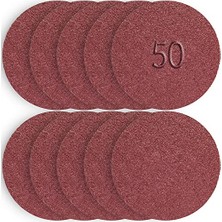 Aesco Telvesse 50 Adet Cırt Zımpara Matkap Spiral 115 mm Daire Zımpara Ahşap Metal Zımparası (80 Kum)