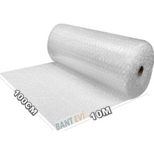 Aesco Bant Evi Balonlu Naylon Patpat 100CM Genişlikte Rulo Havalı Eşya Koruma Ambalaj Pat Pat (100CM x 10M)