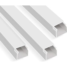 Aesco 4 Metre (12X12MM) Kendinden Yapışkanlı Kablo Kanalı | 4m (10 Adet x 40CM) Kablo Gizleyici