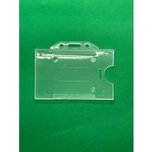 Aesco Yaka Kartı Kılıfı Kart Koruyucu Şeffaf Yatay