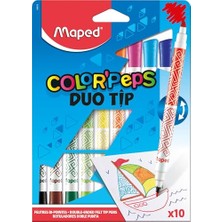 Aesco 849010 Color Peps Duo 10 Renk Keçeli Kalem